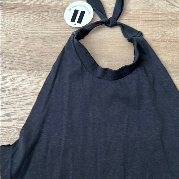 Black Halter Neck Top cotton open back tank top lightweight for summer - Picture 2 of 5